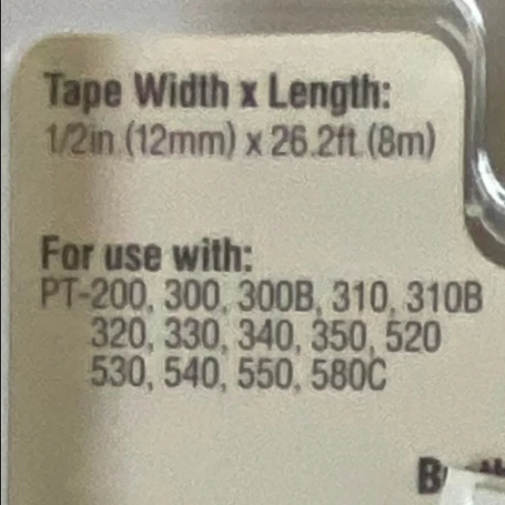 Brother P-Touch TZ-232 12mm 1/2 “ NEW Red on White Laminated Tape 26 Ft.